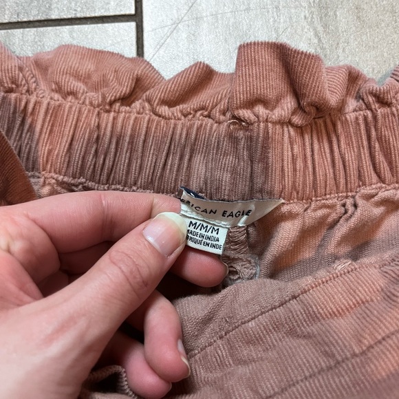 American Eagle AE High Waisted Belted Wide Leg Paper Bag Pants Size Medium - Picture 5 of 7